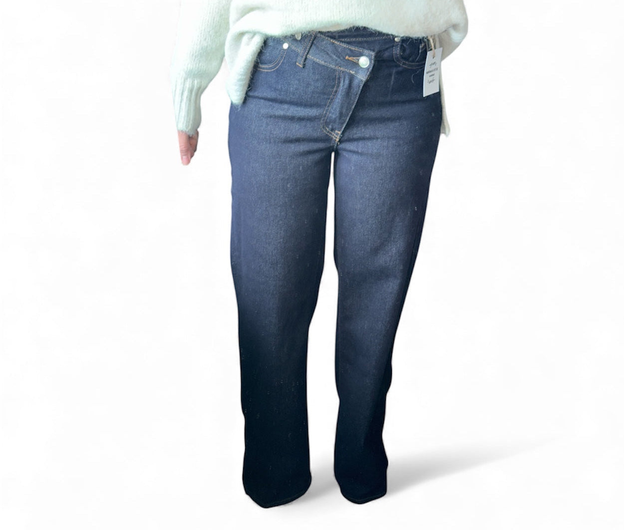 Jean Droit Asymétrique – Taille Mi-Haute
" Grande Taille "