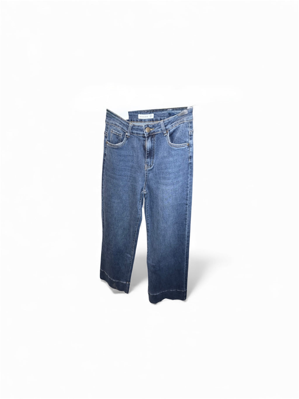 Jean Wide Leg Taille Haute – Revers Recousu & Style Moderne